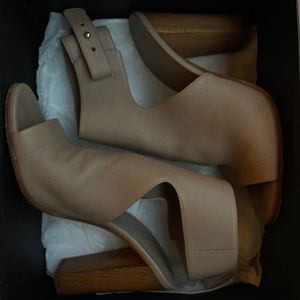 Open toe, ankle boots by Vince